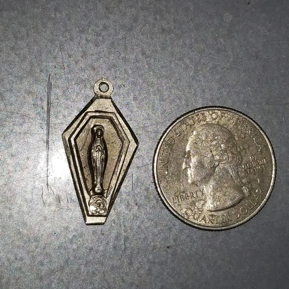 Vintage Chapel Sterling Filled Mary Medal
